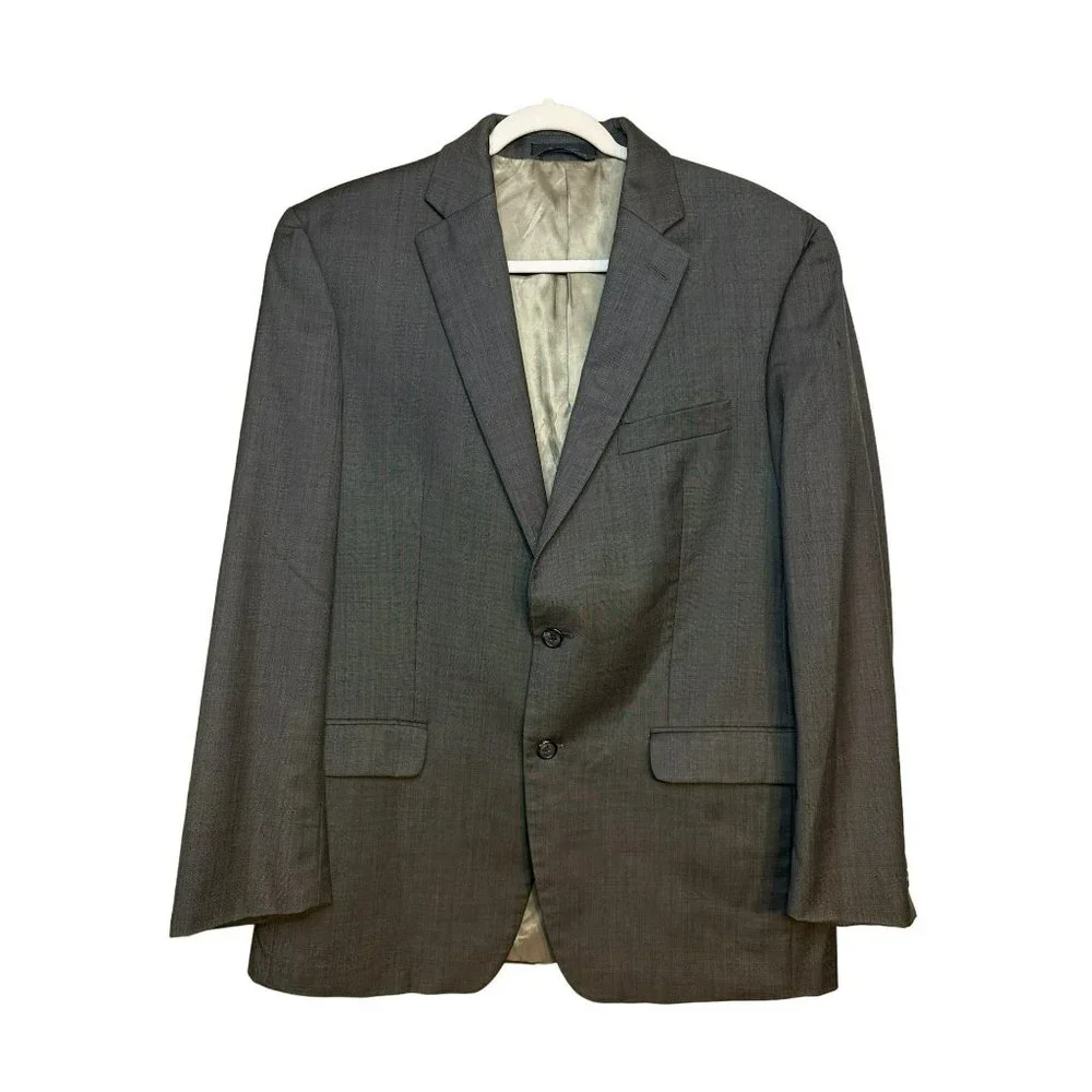 Ralph‎ Lauren Blazer Size 42R Men's Casual Gray Sport Coat 100% Wool Jacket